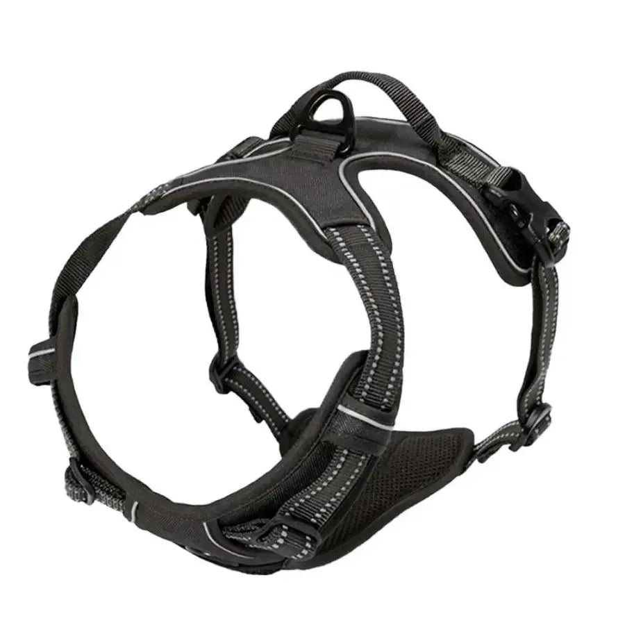 Leather Dog Collar & Harness Set with Leash – Adjustable Vest for Small & Medium Dogs